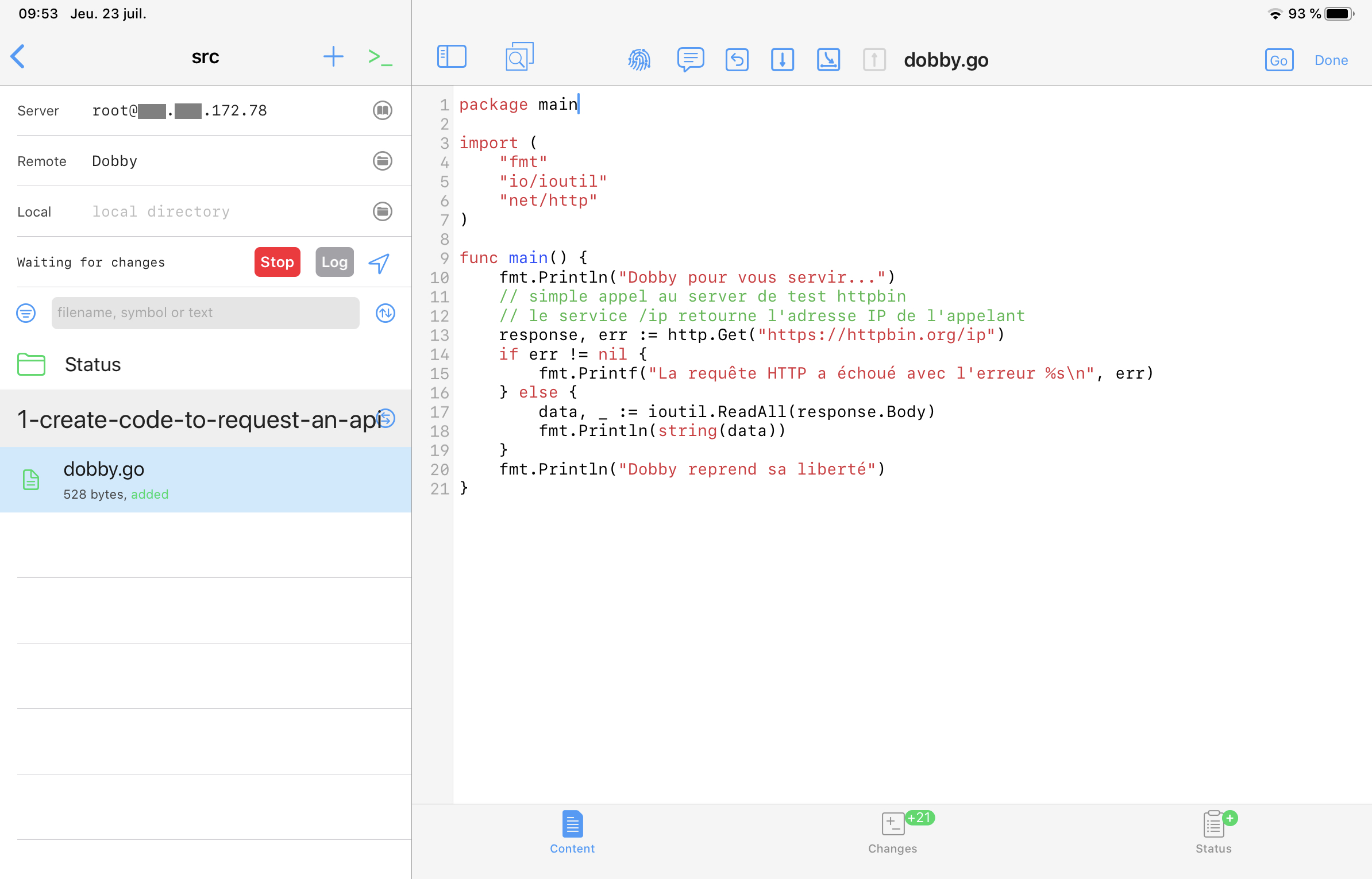 Premières lignes de code